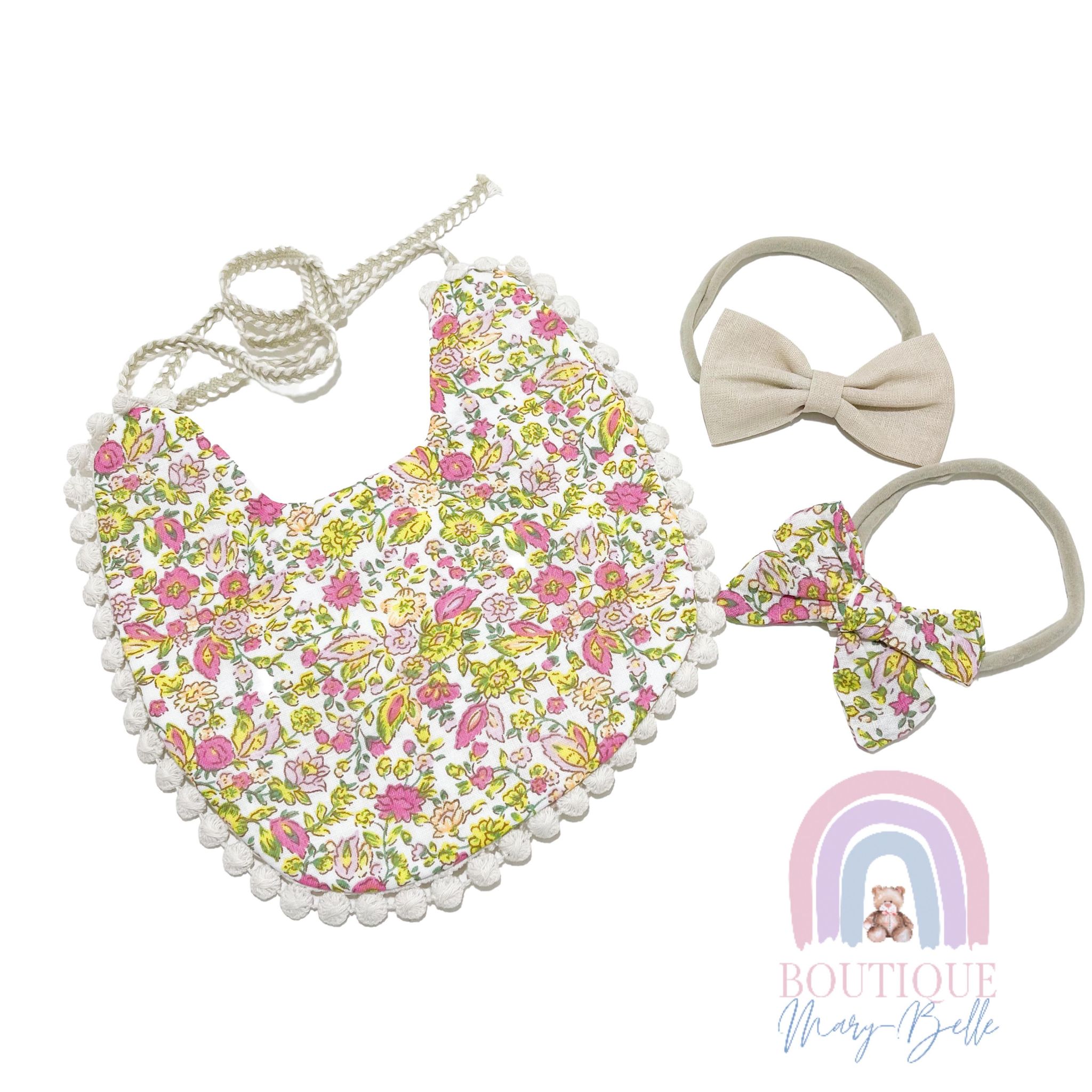 VIOLET BIB & BOW SET