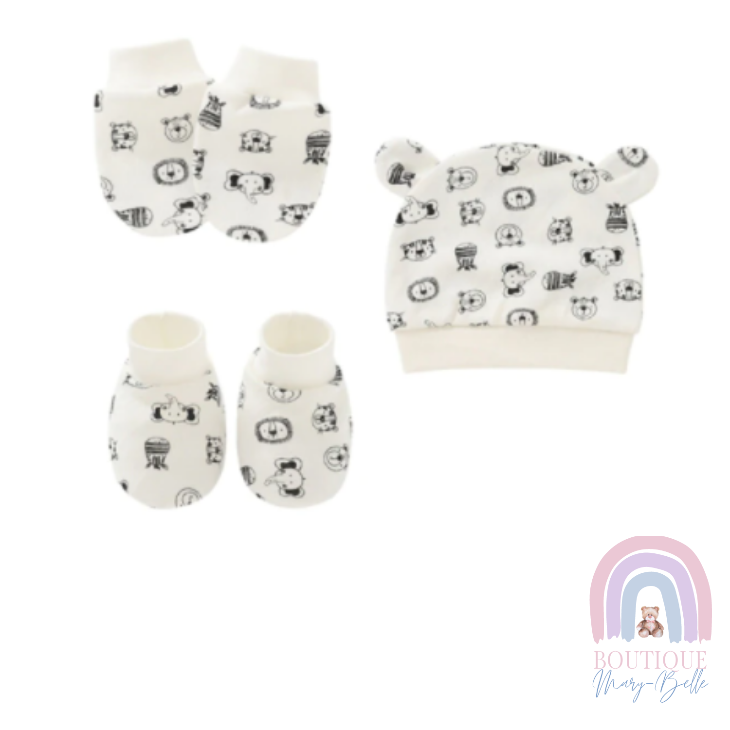 BRANDY BONNET, BOOTIES AND MITTEN SET