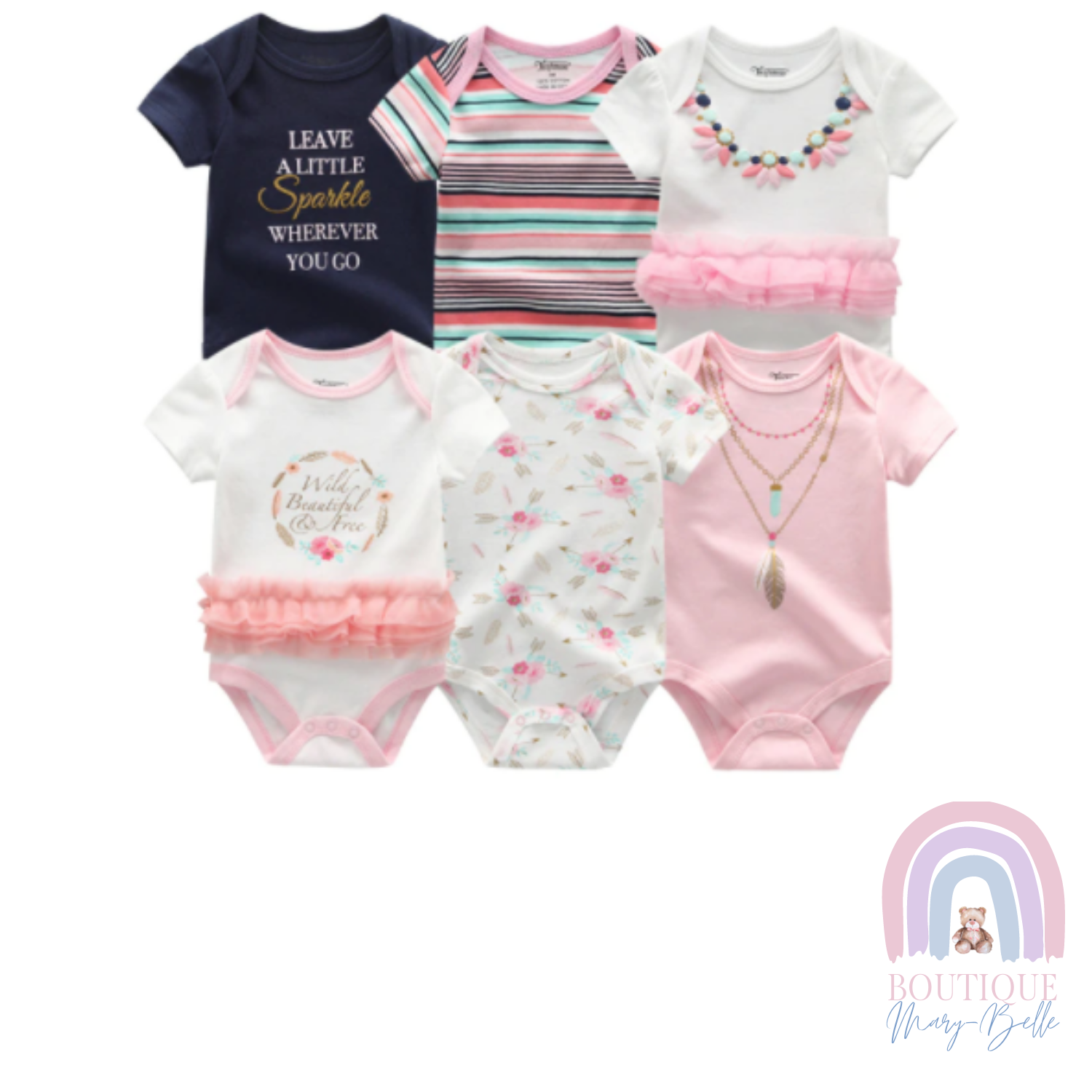 SOLANGE SIX PIECE ROMPER BODYSUIT.