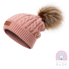 Load image into Gallery viewer, RHONIQUE  REMOVABLE POM POM BEANIE.
