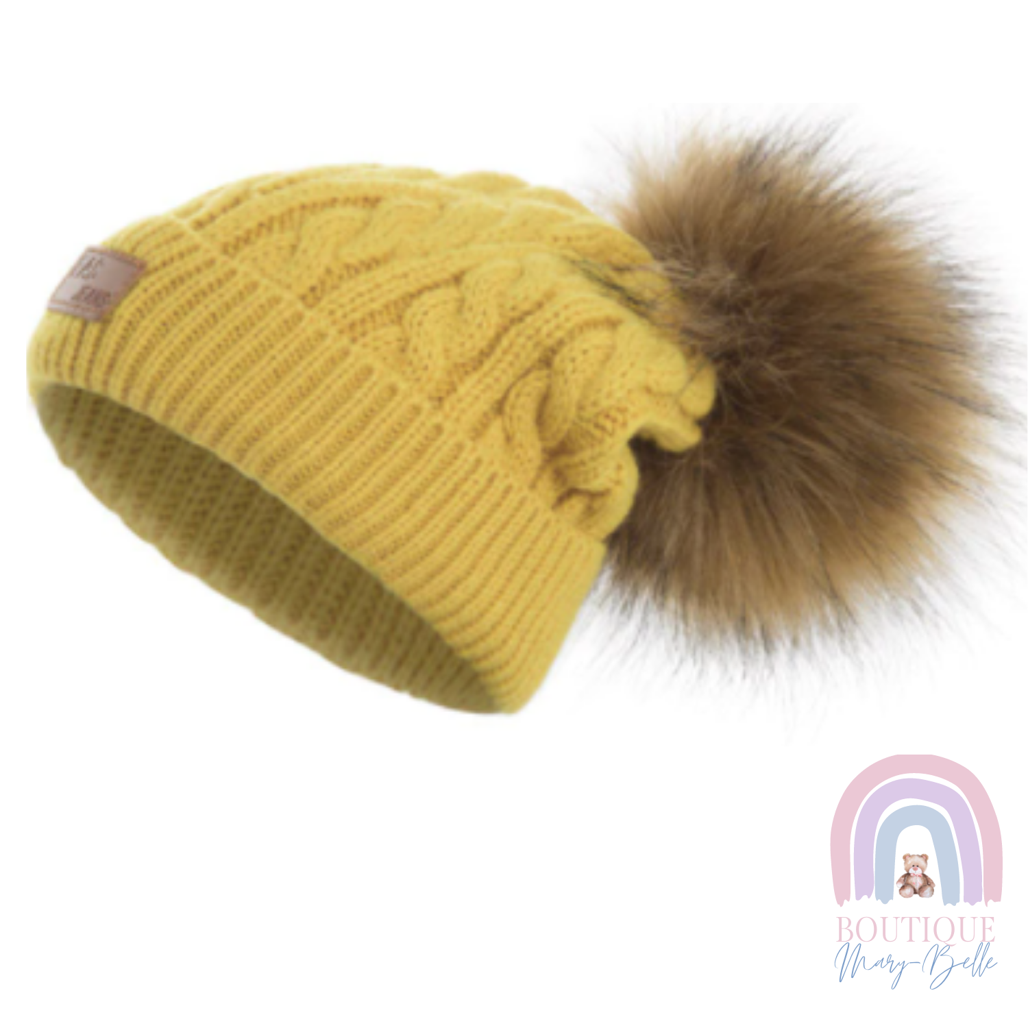RHONIQUE  REMOVABLE POM POM BEANIE.