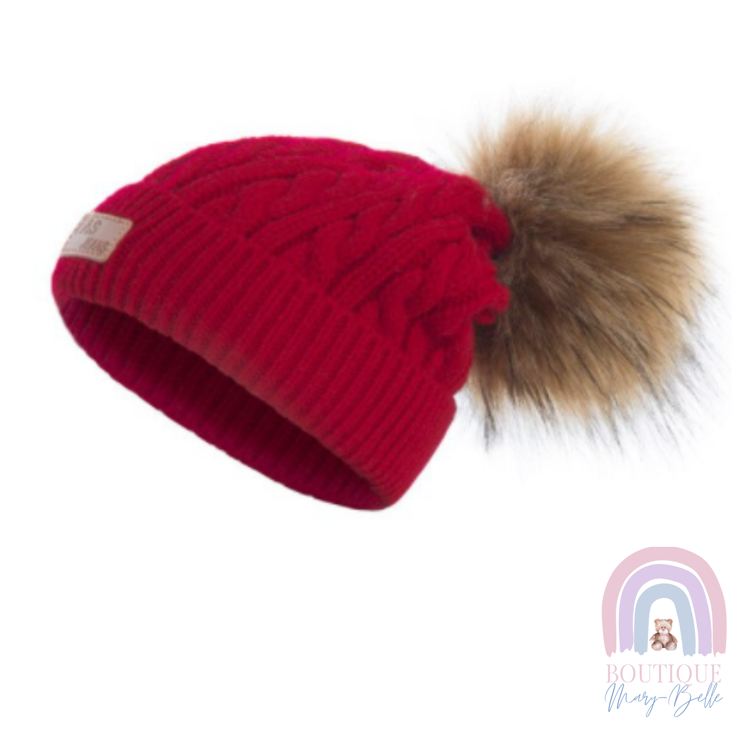 RHONIQUE  REMOVABLE POM POM BEANIE.