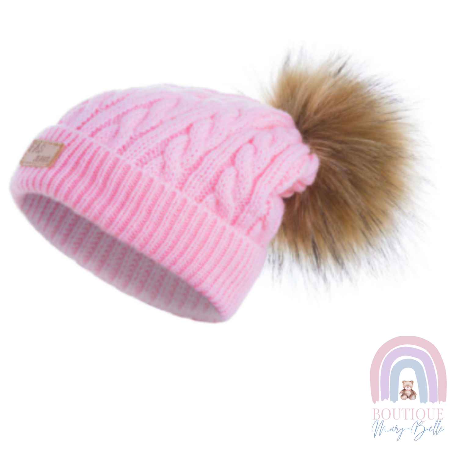 RHONIQUE  REMOVABLE POM POM BEANIE.