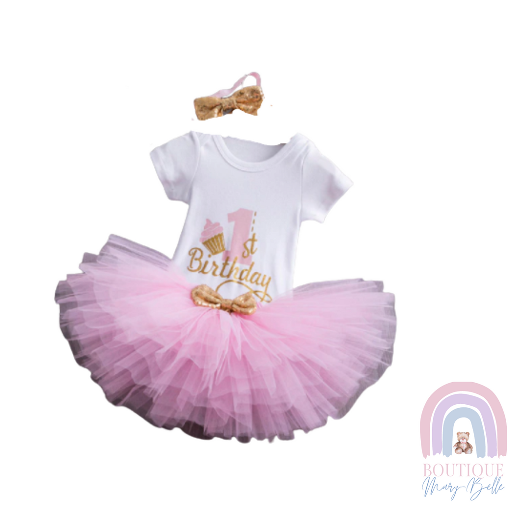 TESSA TULLE TUTU FIRST BIRTHDAY OUTFIT.