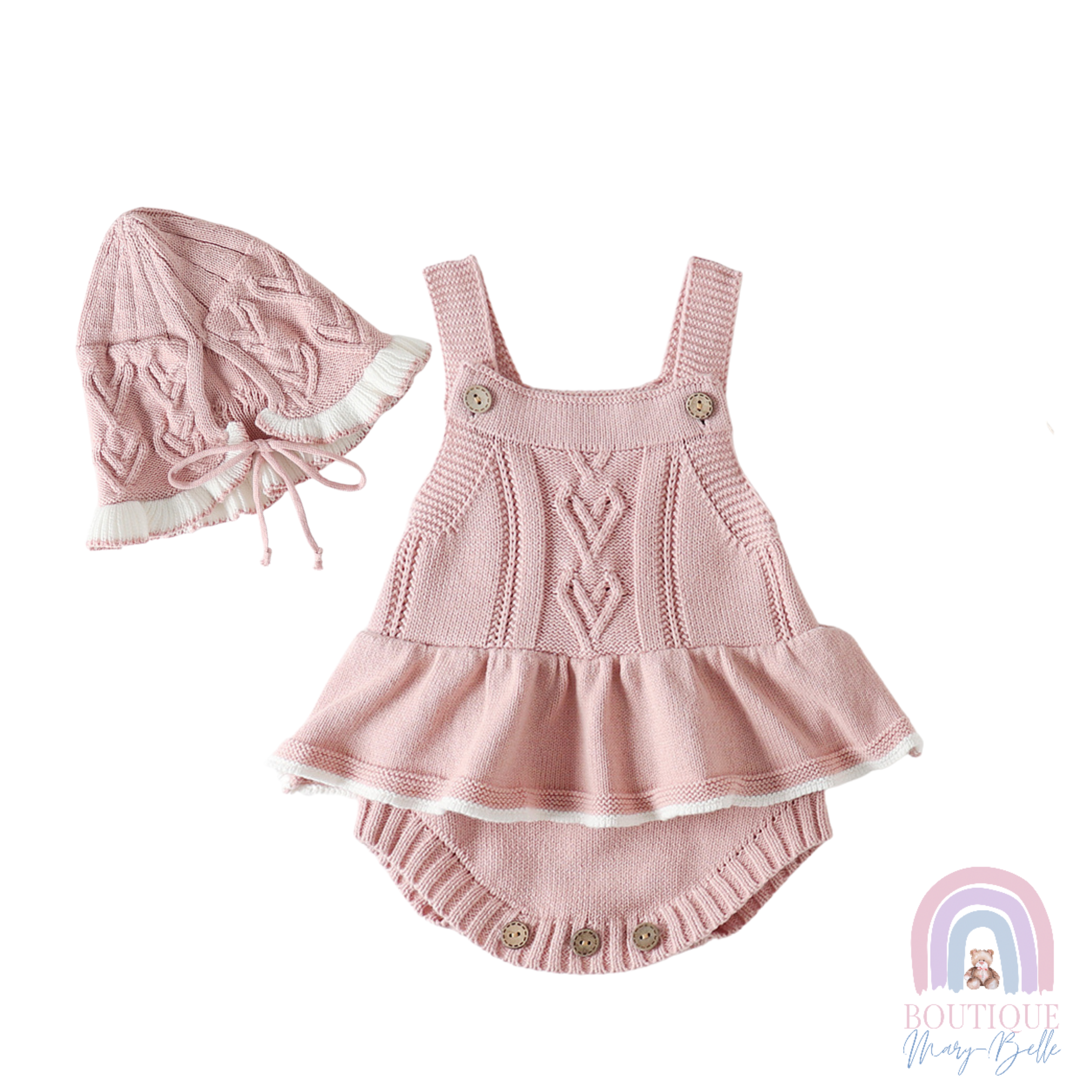DELANEY ROMPER AND BONNET SET