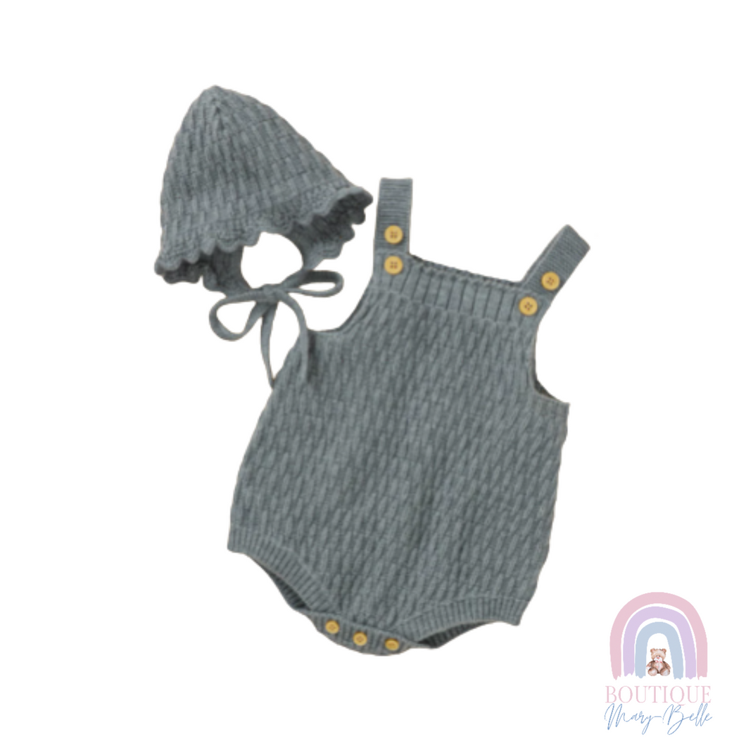 RAE ROMPER & BONNET SET