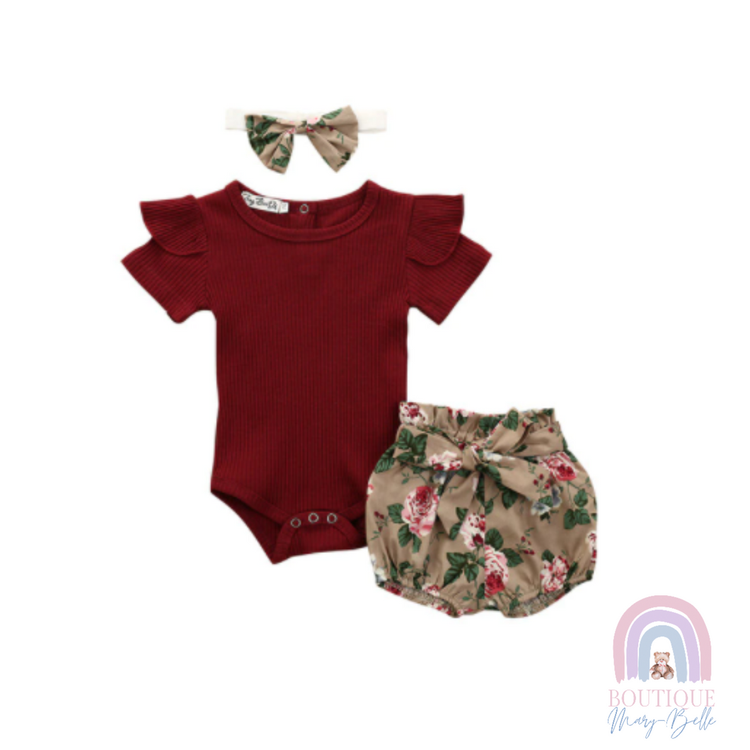 AVALON BODYSUIT, SHORT & HEADBAND SET