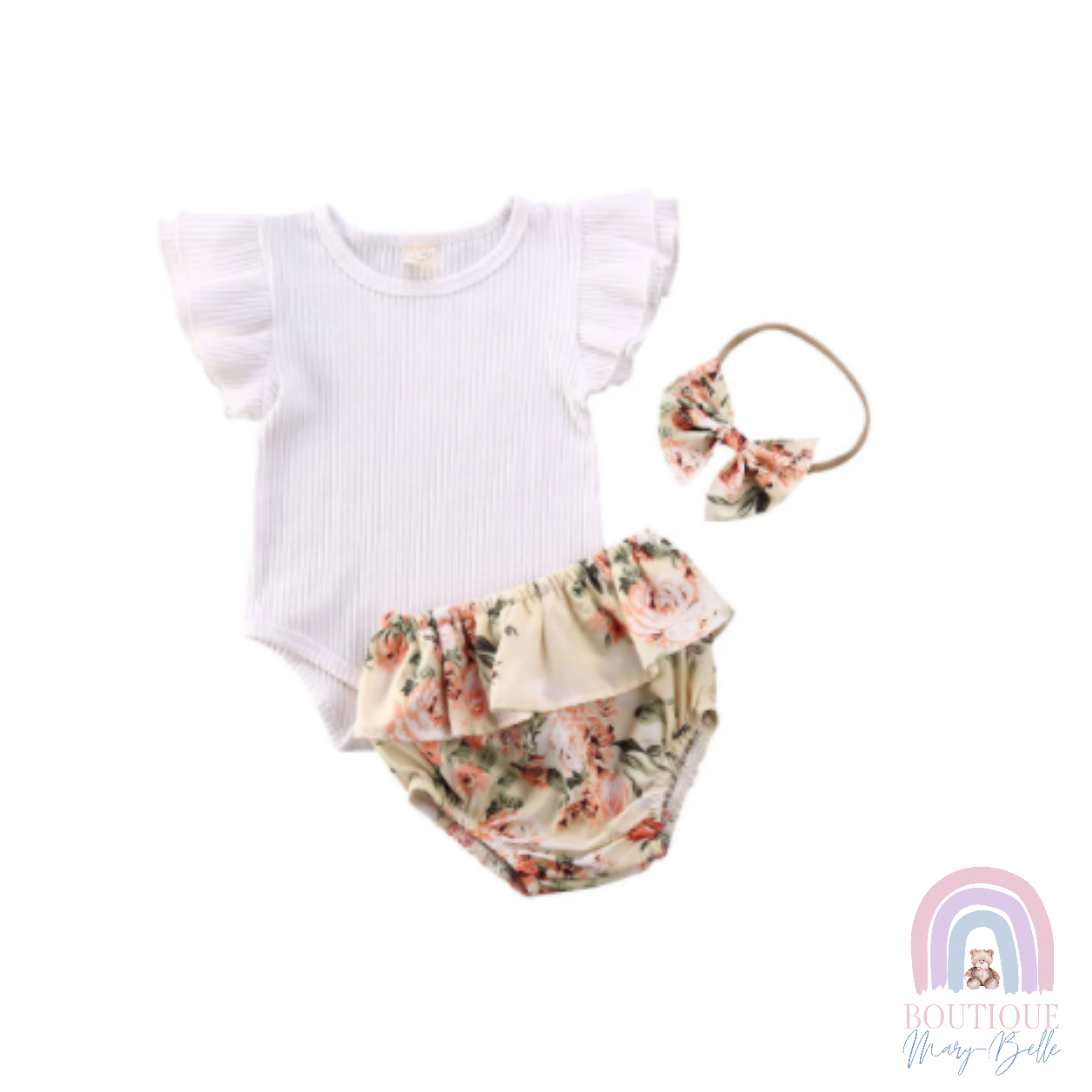 LUNA BODYSUIT, SHORT & HEADBAND SET