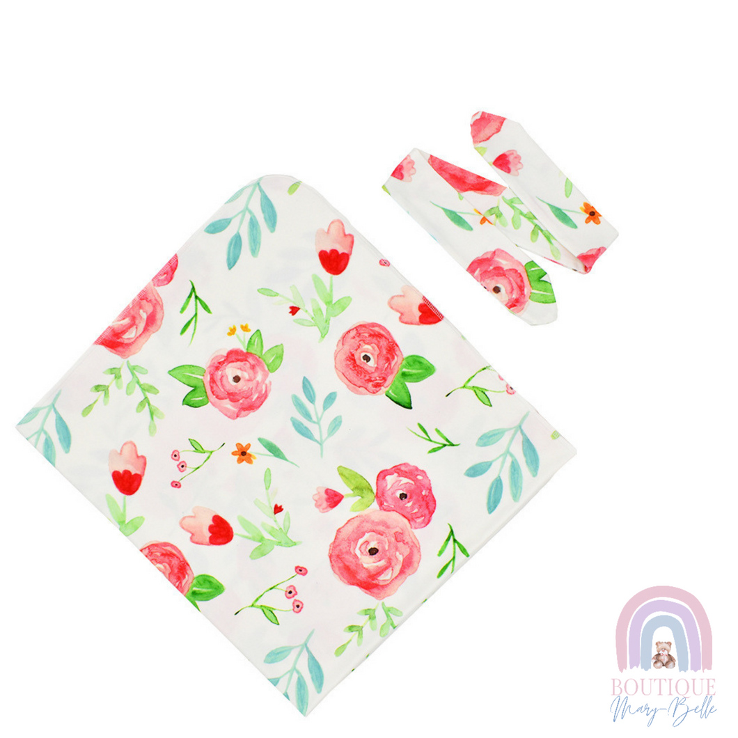 CALINE SWADDLE AND HEADBAND SET