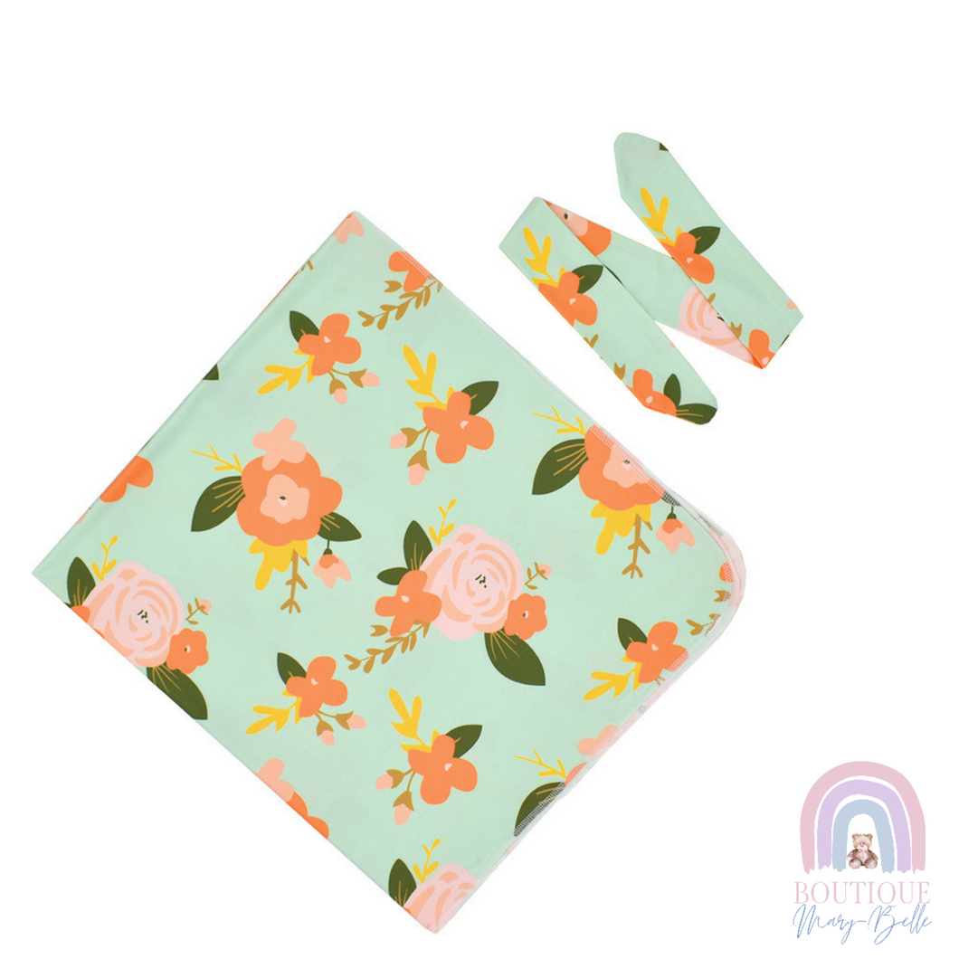 ELENA SWADDLE AND HEADBAND SET