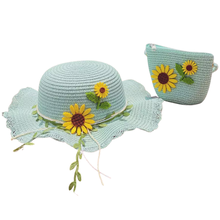 Load image into Gallery viewer, SUN FLOWER SUN HAT AND COIN PURSE
