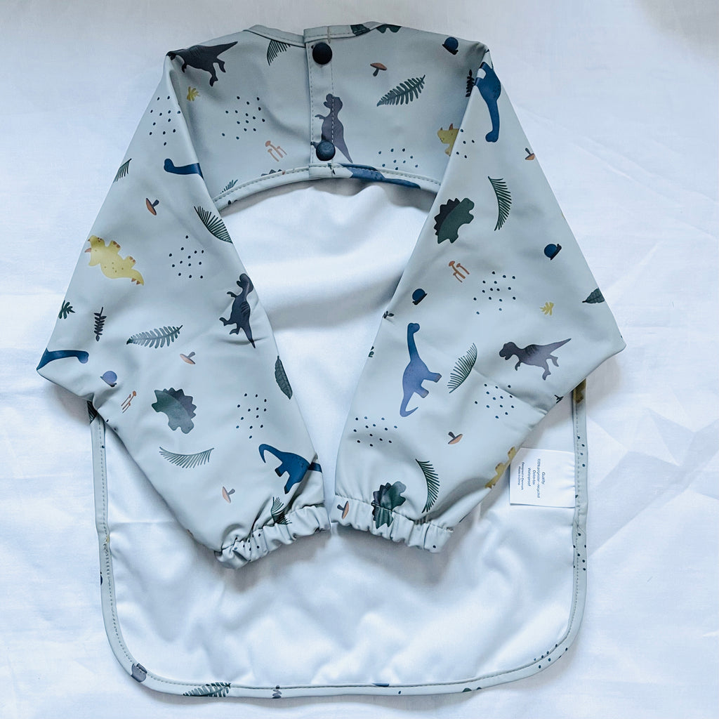 BRAELON BIB/ SMOCK (DINOSAUR BLUE)