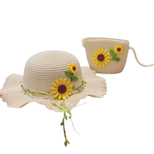 Load image into Gallery viewer, SUN FLOWER SUN HAT AND COIN PURSE
