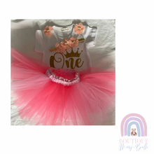 Load image into Gallery viewer, TAYLIN TULLE TUTU FIRST BIRTHDAY OUTFIT.
