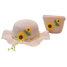 Load image into Gallery viewer, SUN FLOWER SUN HAT AND COIN PURSE
