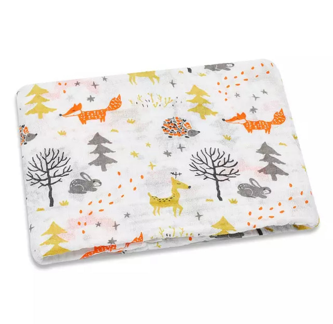 FOX AND DEER MUSLIN WRAP