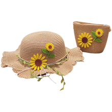 Load image into Gallery viewer, SUN FLOWER SUN HAT AND COIN PURSE
